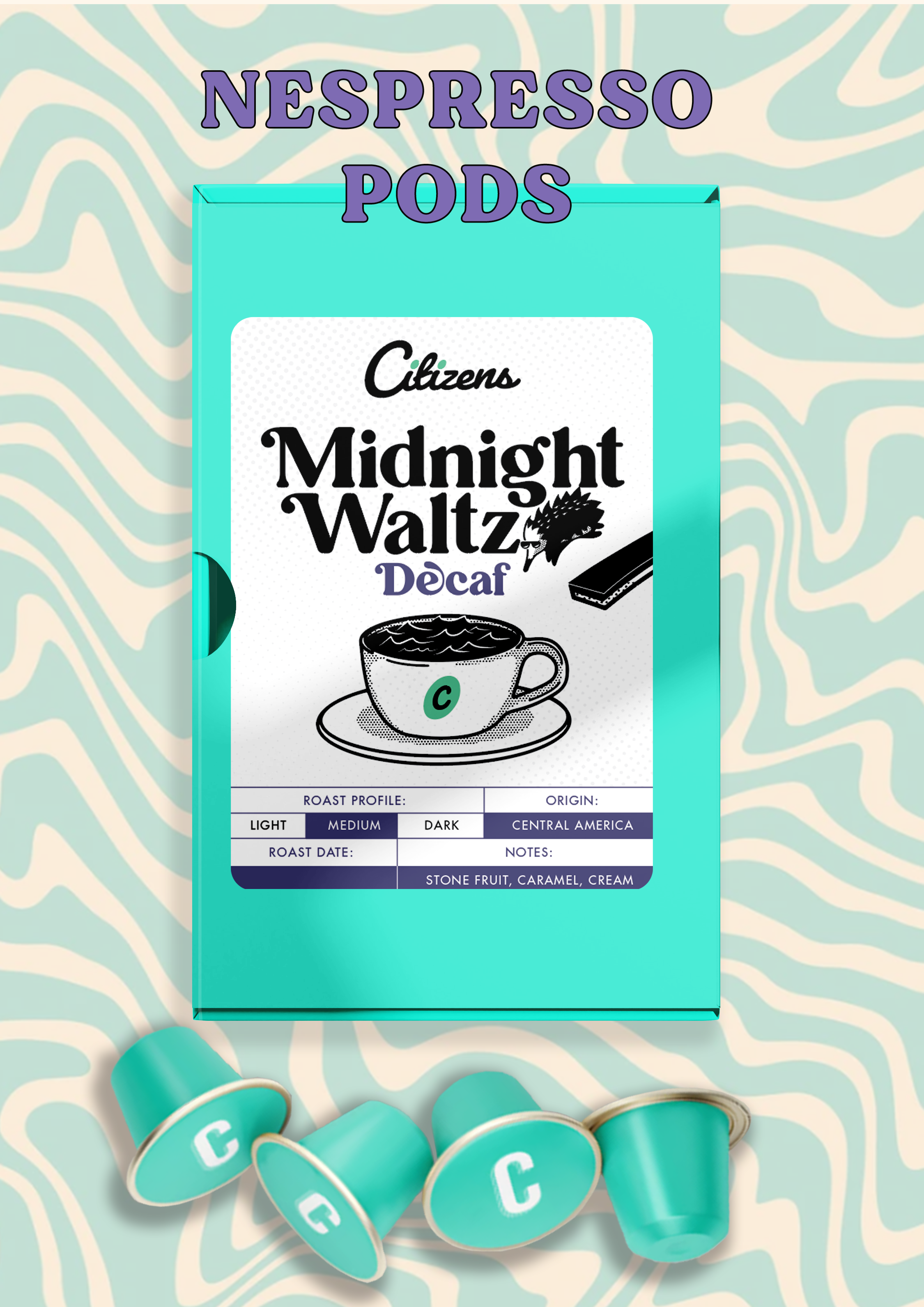 Midnight Waltz (DECAF) Coffee, Nespresso Pods (12)